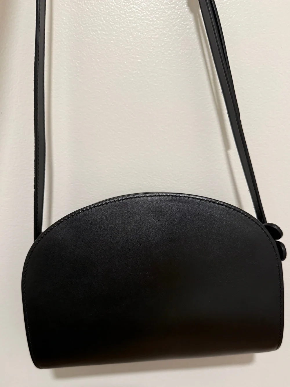 A.P.C. Black Demi-Lune Crossbody Bag with Gold Logo